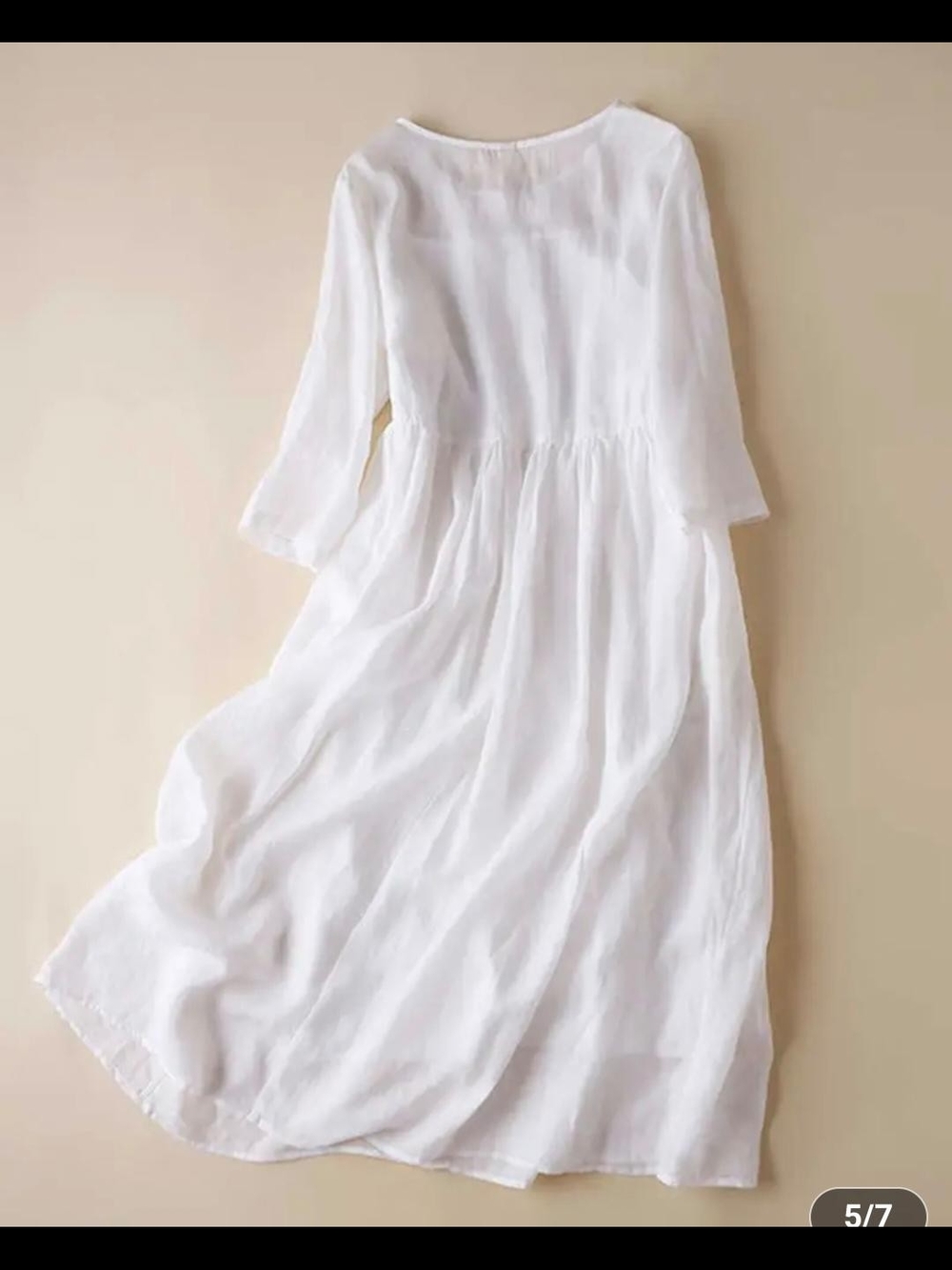 White Embroidered Waist Maxi Dress - Picture 2 of 7